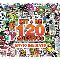 Kit + De 120 Adesivos Para Moto Bike Cap Carro Boa Resolução