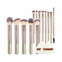 Kit De 13 Pincéis De Maquiagem Sintéticos Macios Para Base, Sombra E Pó Com 2 Esponjas Air Cushion