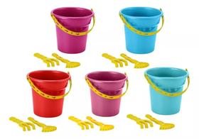 Kit de 15 Baldes de Praia 900ml Personalizado ou Simples Pazinha e Rastelinho Ideal para Presentes ou Diversão no Verão