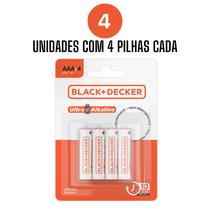 Kit de 16 Pilhas Alcalina AAA Black + Decker - Black+Decker