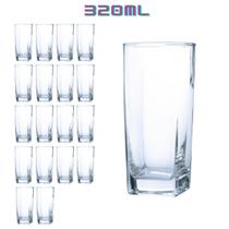 Kit de 18 Copos Texas Quadrado 320ml Transparente Agua Kit de 18 Copos Texas Quadrado 320ml Transparente Agua