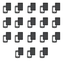Kit De 18 Placas 4 X 2 Cega Preto Com Suporte Suporte - FAME Kit De 18 Placas 4 X 2 Cega Preto Com Suporte Suporte - FAME
