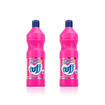 Kit de 2 Alvejantes Tira manchas Sem Cloro Tuff Start 1 Litro para roupas brancas e coloridas Kit de 2 Alvejantes Tira manchas Sem Cloro Tuff Start 1 Litro para roupas brancas e coloridas