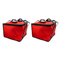 Kit De 2 Bolsas Térmicas Com 18L Para Churrasco Praia Camping Vermelha