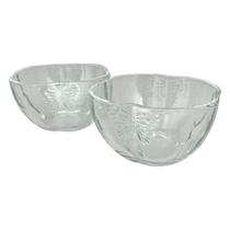 Kit de 2 Bowls Butterfly Vidro Transparente Wolff Mesa Posta Kit de 2 Bowls Butterfly Vidro Transparente Wolff Mesa Posta