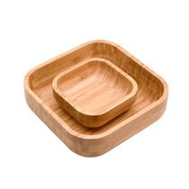 Kit De 2 Bowls De Bambu Quadrados 23Cm E 14Cm- Oikos