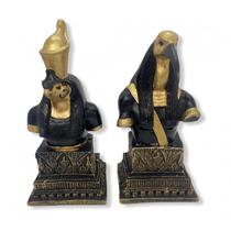 Kit De 2 Bustos Deuses Egípcios Horus E Thot Em Resina 15Cm - Bialluz Presentes