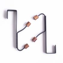 Kit de 2 Cabideiros Ferreiro Com Gancho Para Porta Preto Kit de 2 Cabideiros Ferreiro Com Gancho Para Porta Preto