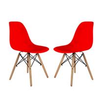 Kit de 2 cadeiras eames prizi p101c - vermelha