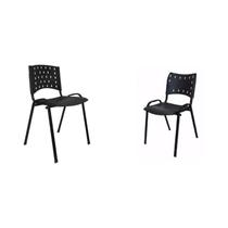 Kit de 2 Cadeiras Fixas em Metal Empilhável