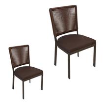 Kit De 2 Cadeiras Moderna Alumínio Corda Sintetica