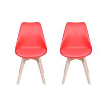 Kit de 2 Cadeiras Prizi Wood E75-Vermelha