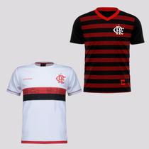 Kit de 2 Camisas Flamengo Infantil Vermelha e Branco Kit de 2 Camisas Flamengo Infantil Vermelha e Branco