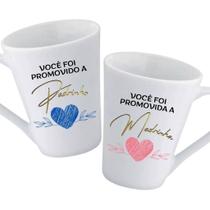 Kit De 2 Canecas de Porcelana de 300ml Para Padrinho Madrinha Presente Casamento Batizado Kit De 2 Canecas de Porcelana de 300ml Para Padrinho Madrinha Presente Casamento Batizado