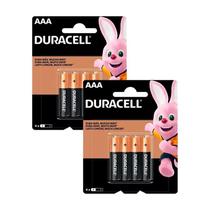 Kit de 2 cartelas de Pilhas Duracell AAA Palito com 4 unidades Kit de 2 cartelas de Pilhas Duracell AAA Palito com 4 unidades