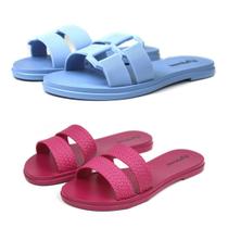 Kit de 2 Chinelos Rasteirinhas Femininos Confortáveis em Várias Cores Kit de 2 Chinelos Rasteirinhas Femininos Confortáveis em Várias Cores