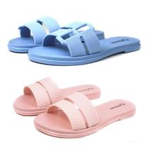 Kit de 2 Chinelos Rasteirinhas Femininos Confortáveis em Várias Cores Kit de 2 Chinelos Rasteirinhas Femininos Confortáveis em Várias Cores