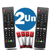 Kit de 2 Controles Remotos compatíveis TVs Lg LED Smart Pilhas Inclusas