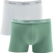 Kit De 2 Cuecas Lisa Boxer Box Básica Infantil Juvenil Mash Kids Em Algodão Cotton