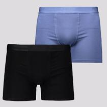 Kit de 2 Cuecas Lupo Elastic Preta e Azul Kit de 2 Cuecas Lupo Elastic Preta e Azul