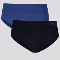 Kit de 2 Cuecas Slip Mash Azul e Preta