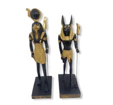 Kit De 2 Deuses Egípcios Rá E Anubis Em Resina 25Cm - Bialluz Presentes
