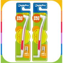 KIT de 2 Escovas de Dente Interdental JADEPRO + 4 Refis (escova cônica)