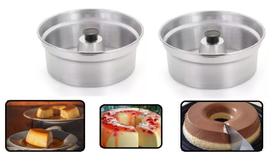 Kit de 2 Forma Redonda Para Pudim Em Alumínio Polido Premium IF 35 Pegador De Baquelite N 24 e 30
