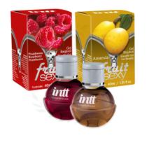Kit de 2 Fruit Sexy Gel Beijável Comestível Para Massagem Sexshop Sabores