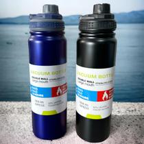 Kit de 2 Garrafa Térmica Inoxidável Para Bebidas Quentes Ou Frias Com Alça Academia Escola - sport Bottle