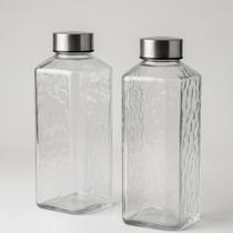 Kit de 2 garrafas de vidro para geladeira estilo moderno