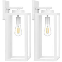 Kit de 2 Luminárias de Parede Externas BesLowe Brancas à Prova d'Água Kit de 2 Luminárias de Parede Externas BesLowe Brancas à Prova d'Água