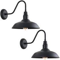 Kit de 2 Luminárias Externas GOALPLUS com Braço Curvo Preto de 35 cm