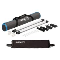 Kit de 2 Luzes Nanlite PavoTube II Tubo LED RGB 15C de 2 Pés com CCT 2700-7500K com 2 Barndoor de Tecido e Grade (3 Itens)