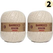 Kit de 2 Novelos Barroco Natural Fio 6 com 791 Metros Circulo Barbante de 100% Algodão para Crochê, Tricô, Tear, Tapeçaria e Artesanato