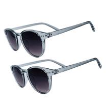 Kit de 2 Óculos Solares Redondo Unissex Casual Com Proteção Uv400 Life Style Premium Joachim