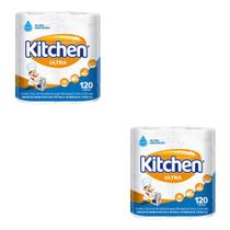 Kit de 2 Pacotes de Papel Toalha para cozinha Kitchen com 2 rolos