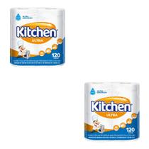 Kit de 2 Pacotes de Papel Toalha para cozinha Kitchen com 2 rolos