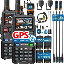Kit de 2 pacotes de rádio amador BAOFENG 5RH PRO 10W GPS APRS