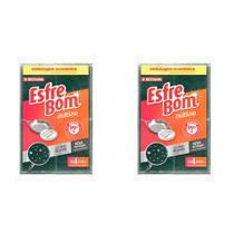 Kit de 2 Pacotes Esponja Multiuso Esfrebom Bettanin com 4 unidades