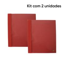 Kit de 2 Pastas Grampo Trilho Slim A4 Personaliz.- vermelho - Opaca Kit de 2 Pastas Grampo Trilho Slim A4 Personaliz.- vermelho - Opaca