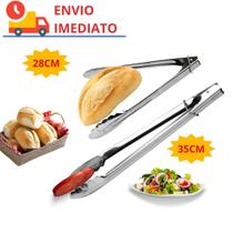 Kit de 2 pegador Multiuso 100% Inox para Salada Carne Pães