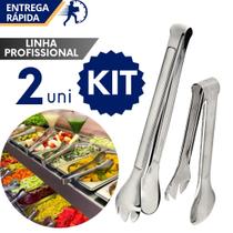 Kit de 2 pegador Multiuso 100% Inox para Salada Carne Pães