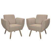 Kit De 2 Poltronas Jolly Cadeira Decorativa Em Tecido Boucle