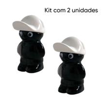 Kit de 2 Porta-Óculos de Mesa - Boy - Branco com Preto
