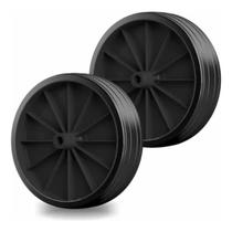 Kit De 2 Rodas 15cm P/ Carrinho De Feira E Maleiro Reforçada Preta Par