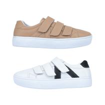 Kit De 2 Sapatenis Feminino com Fechamento tiras autocolantes Calce Fácil