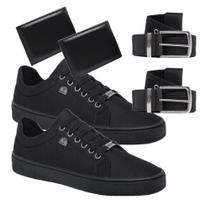 Kit de 2 Tênis Casual Masculino Urban Street Confort Dia a Dia + 2 Cintos Estilosos + 2 Carteiras Slim Sociais Kit de 2 Tênis Casual Masculino Urban Street Confort Dia a Dia + 2 Cintos Estilosos + 2 Carteiras Slim Sociais