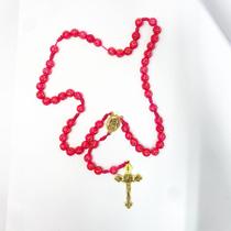 Kit de 2 Terços crucifixo dourado de nossa Senhora Aparecida e São Cristóvão clássico - Filó Modas