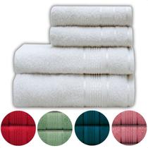 Kit de 2 Toalhas Banho 2 Rosto Algodão Grande Macia Felpuda